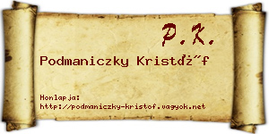 Podmaniczky Kristóf névjegykártya