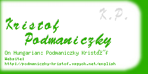 kristof podmaniczky business card